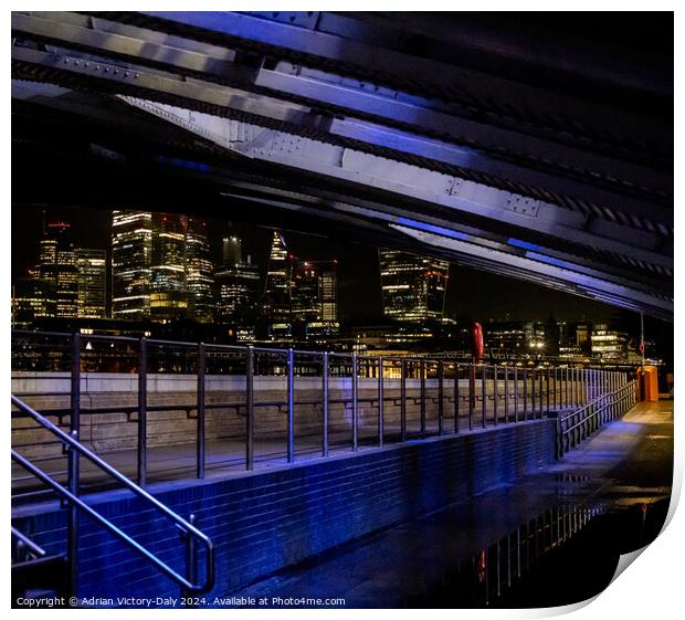 The City of London from Blackfriars Railway Bridge Print by Adrian Victory-Daly