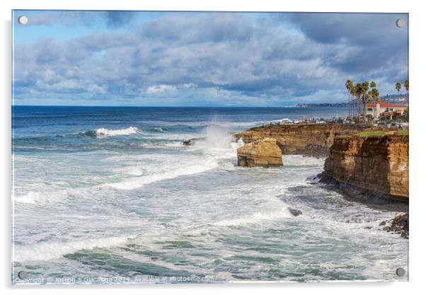 Winter Majesty - Sunset Cliffs Natural Park Acrylic by Joseph S Giacalone