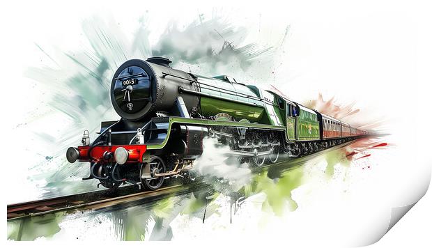 Flying Scotsman inspired Steam Train Art Print by T2 