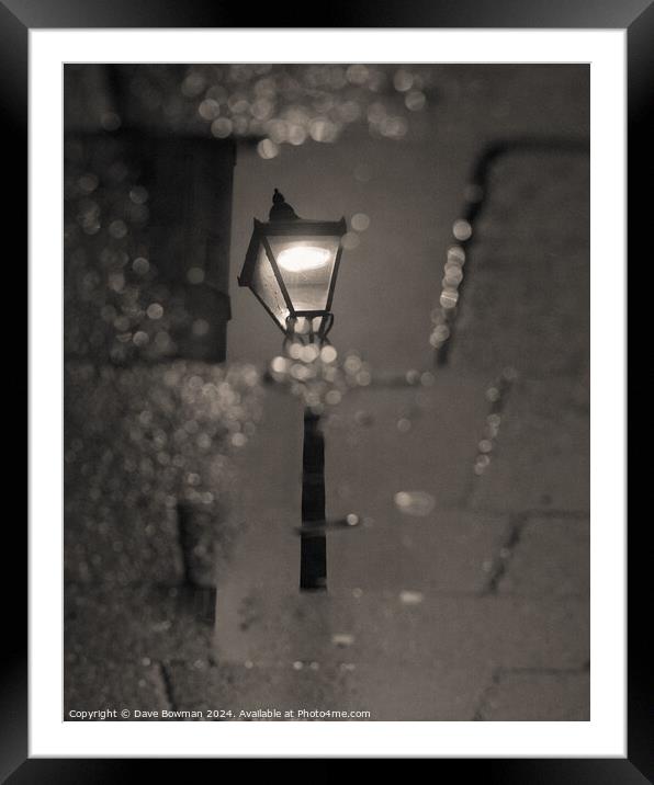 Oxford Street Lamp Reflection Framed Mounted Print by Dave Bowman