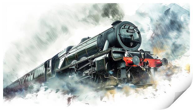 Flying Scotsman inspired Steam Train Art Print by T2 