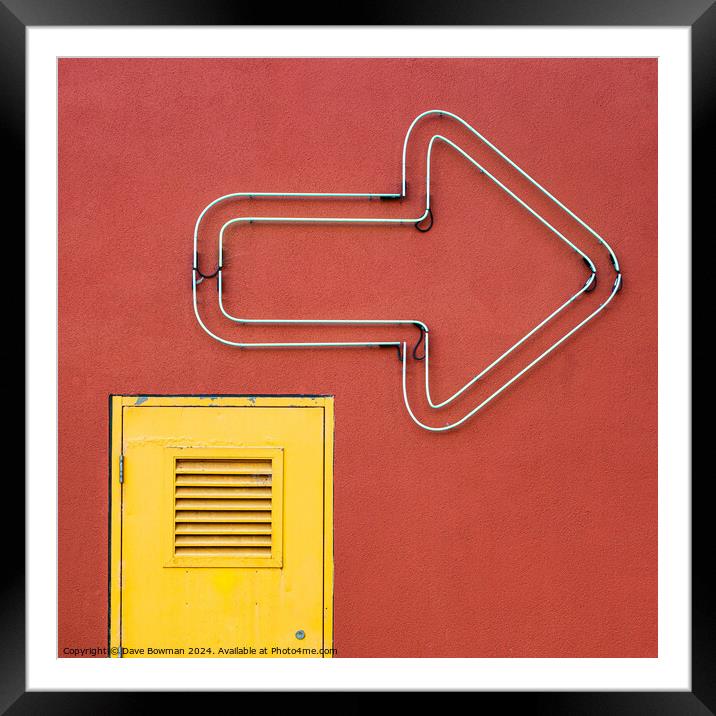 Yellow Door, Big Arrow Framed Mounted Print by Dave Bowman