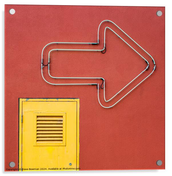 Yellow Door, Big Arrow Acrylic by Dave Bowman