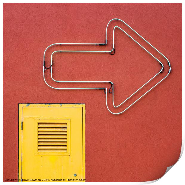 Yellow Door, Big Arrow Print by Dave Bowman