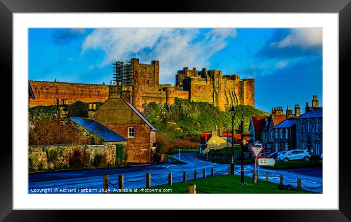 Bamburgh Castle Framed Mounted Print by Richard Fairbairn