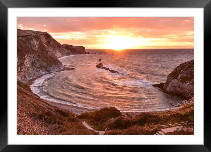Man O War beach Sunrise  Framed Mounted Print by Shaun Jacobs
