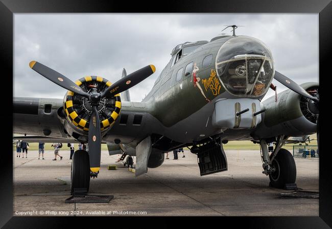 B-17 Flying Fortress - Sally B Framed Print by Philip King