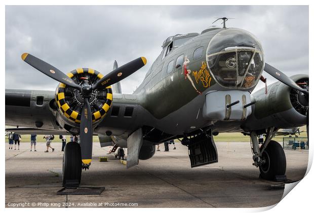 B-17 Flying Fortress - Sally B Print by Philip King