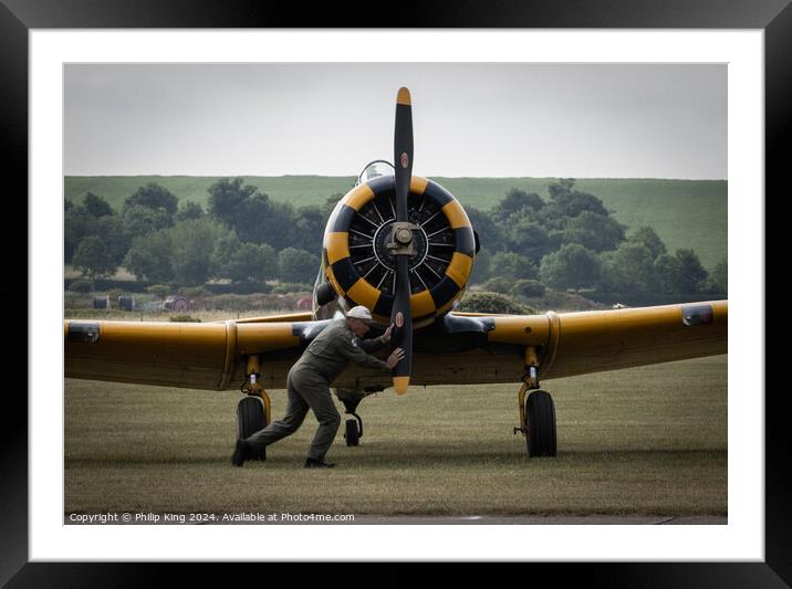 T-6 Harvard Startup - Duxford Airshow Framed Mounted Print by Philip King