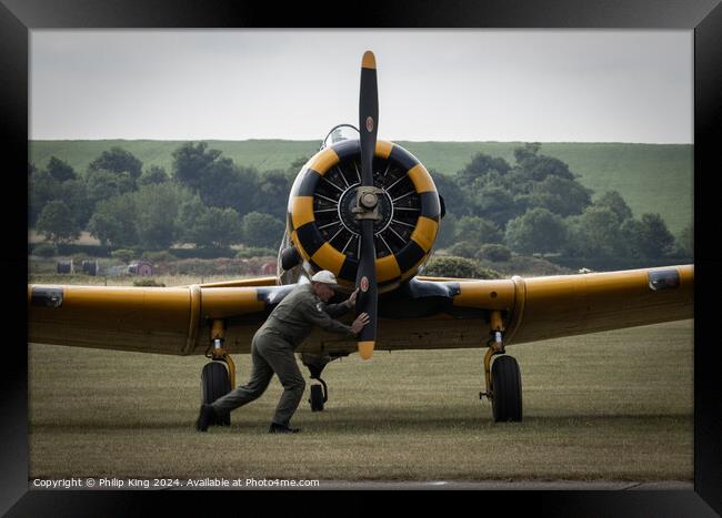T-6 Harvard Startup - Duxford Airshow Framed Print by Philip King