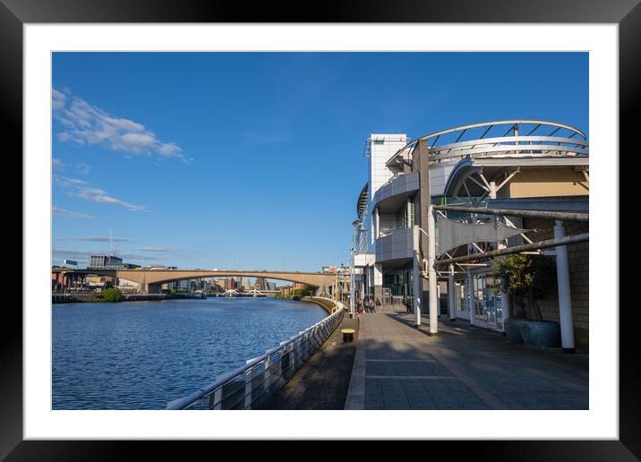 Springfield Quay At River Clyde In Glasgow Framed Mounted Print by Artur Bogacki
