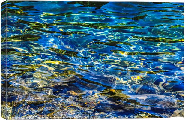 Gold Lake Water Reflections Patterns Snoqualme Pass Washington Canvas Print by William Perry