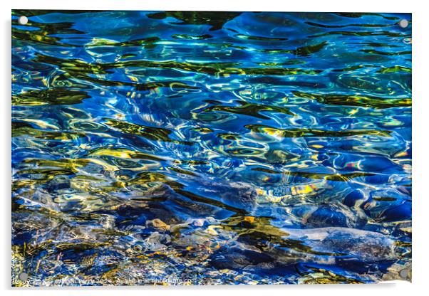 Gold Lake Water Reflections Patterns Snoqualme Pass Washington Acrylic by William Perry