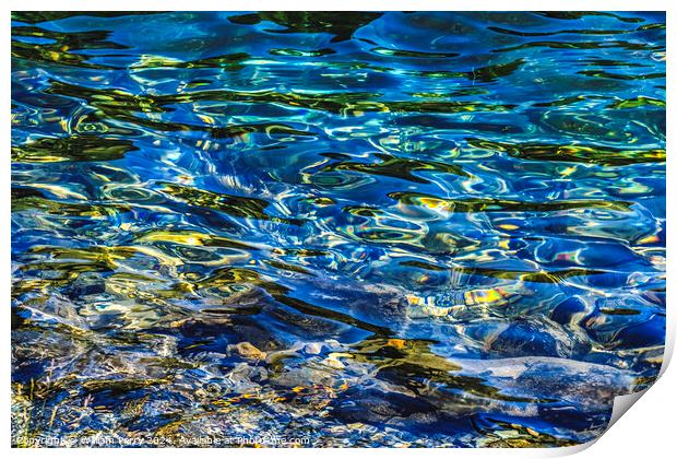 Gold Lake Water Reflections Patterns Snoqualme Pass Washington Print by William Perry