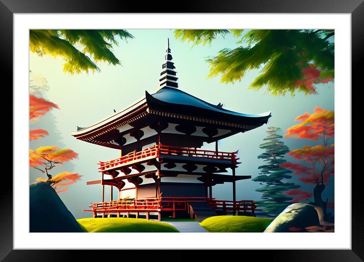The Pagoda Framed Mounted Print by Steve Purnell