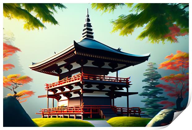 The Pagoda Print by Steve Purnell