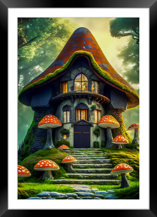 Toadstool Cottage 1 Framed Mounted Print by Steve Purnell