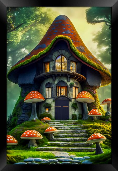 Toadstool Cottage 1 Framed Print by Steve Purnell