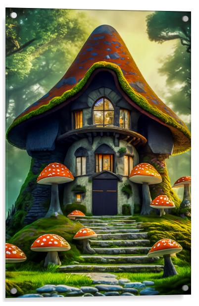 Toadstool Cottage 1 Acrylic by Steve Purnell