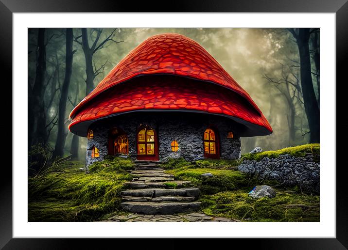 Toadstool Cottage 1 Framed Mounted Print by Steve Purnell