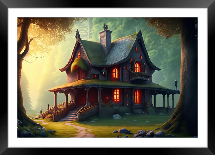 The Haunted House Framed Mounted Print by Steve Purnell
