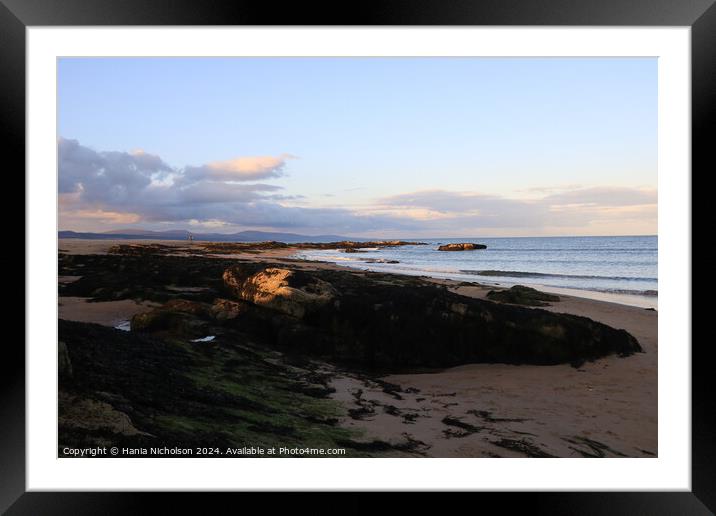 Scottish Beach at Sunset Framed Mounted Print by Hania Nicholson