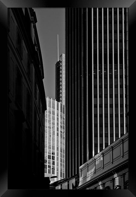 Heron Tower London black and white Framed Print by Gary Eason