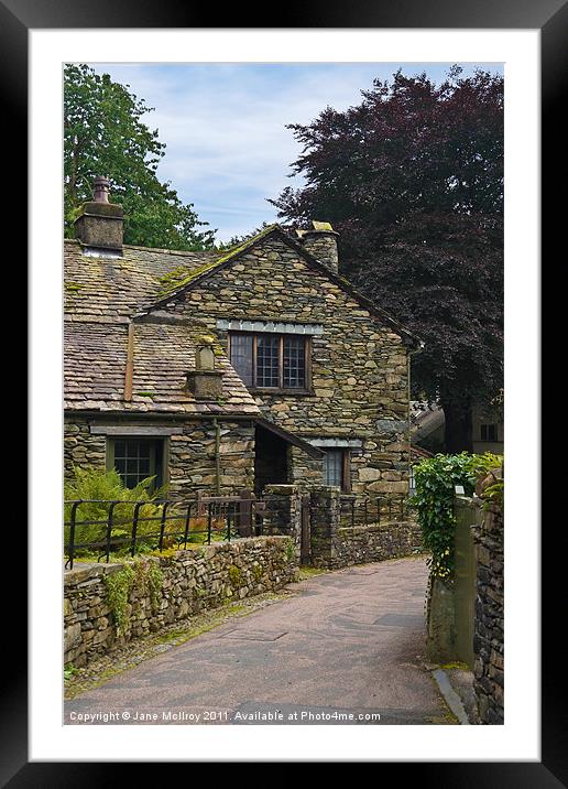 Village Street, Grasmere, Lake District Framed Mounted Print by Jane McIlroy