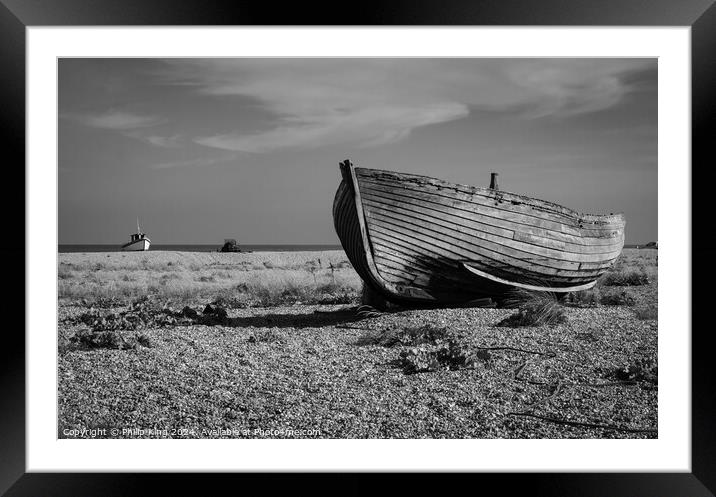 Boats at Dungeness Framed Mounted Print by Philip King