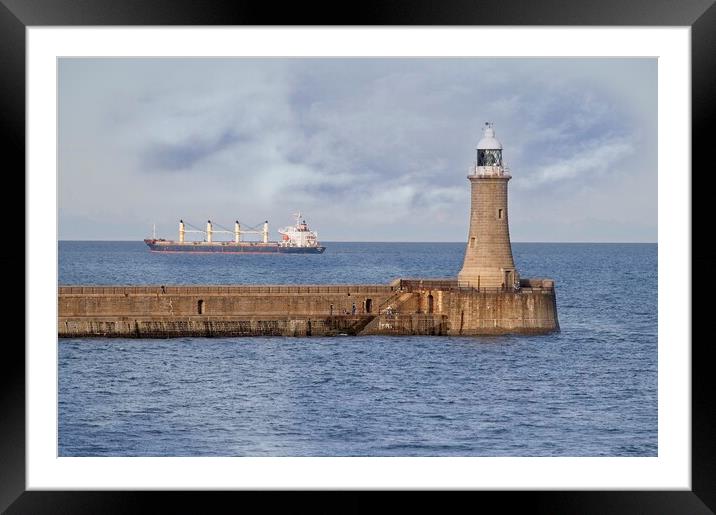 Tynemouth Lighthouse and North Pier   Framed Mounted Print by Martyn Arnold