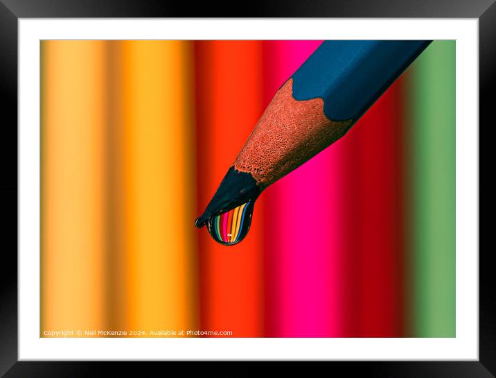 A drop of colour Framed Mounted Print by Neil McKenzie