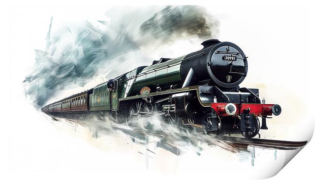 Flying Scotsman inspired Steam Train Art Print by T2 