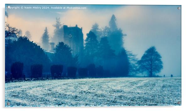 A Winter Day and Dunkeld Cathedral   Acrylic by Navin Mistry