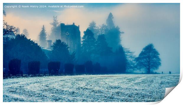 A Winter Day and Dunkeld Cathedral   Print by Navin Mistry