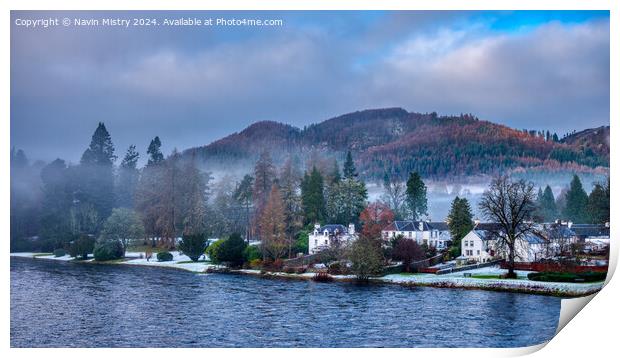 River Tay and Dunkeld in Winter  Print by Navin Mistry