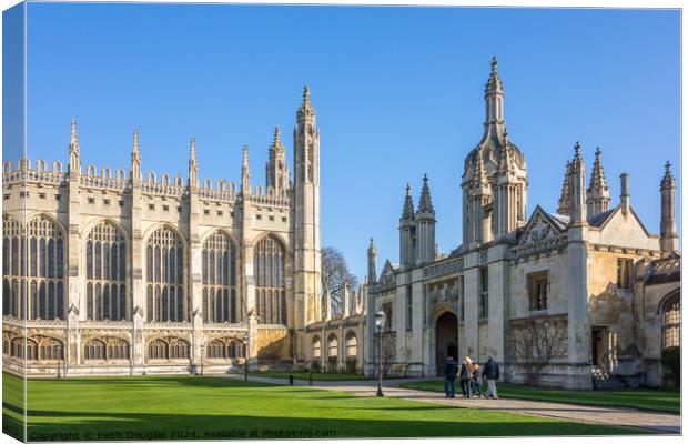 Kings College Cambridge, Front Quad Canvas Print by Keith Douglas