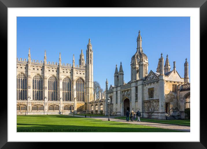 Kings College Cambridge, Front Quad Framed Mounted Print by Keith Douglas