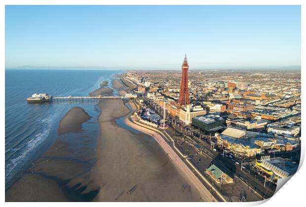 Blackpool North Pier and Tower Print by Apollo Aerial Photography