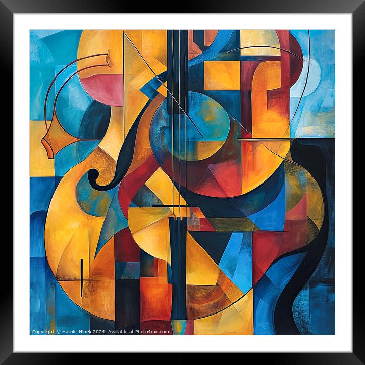 String Symphony Framed Mounted Print by Harold Ninek