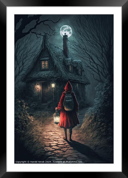 Little Red Riding Hood Framed Mounted Print by Harold Ninek