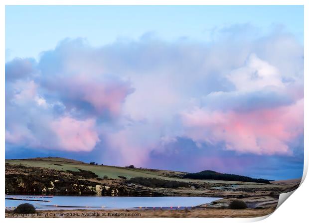 Morning clouds over Bodmin Moor Print by Beryl Curran