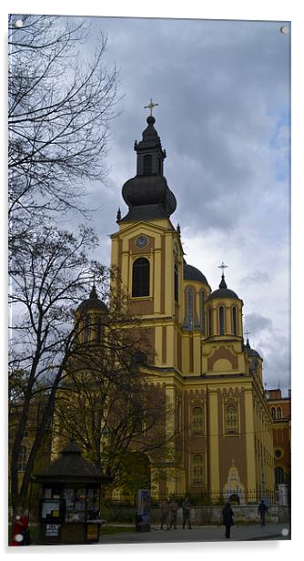 ORTHODOX CHURCH IN SARJEVO Acrylic by radoslav rundic