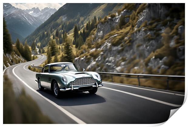 Aston Martin DB5 Print by Picture Wizard