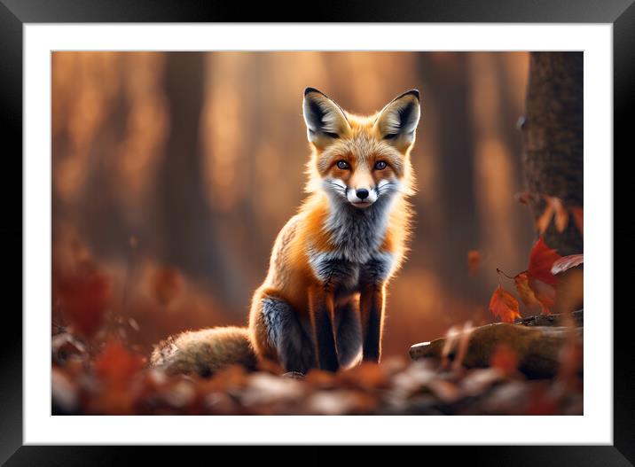 Fox Cub Framed Mounted Print by Picture Wizard