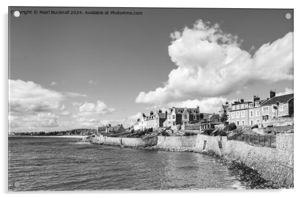 Elie and Earlsferry Fife Scotland black and white Acrylic by Pearl Bucknall