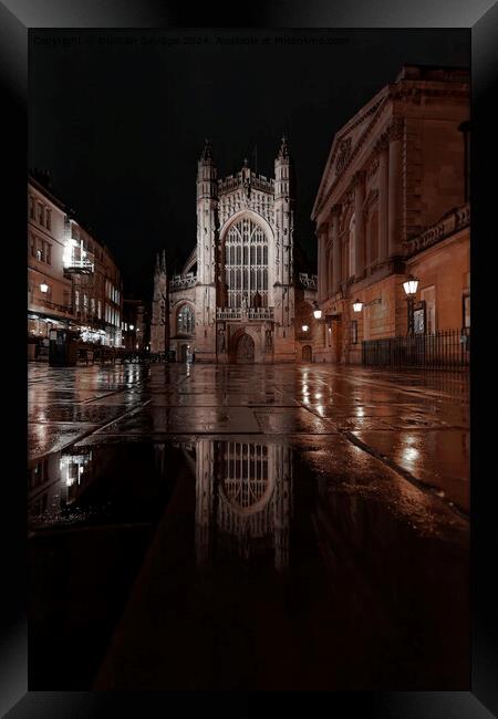 Bath Abbey at night  Framed Print by Duncan Savidge