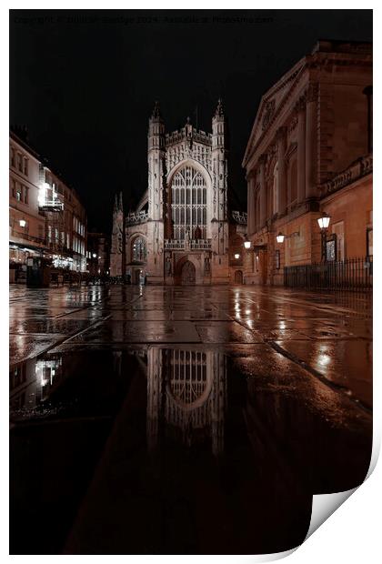 Bath Abbey at night  Print by Duncan Savidge