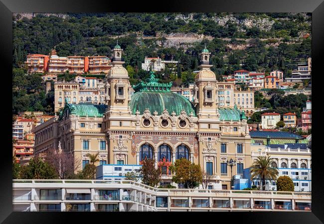 Monte Carlo Casino In Principality Of Monaco Framed Print by Artur Bogacki
