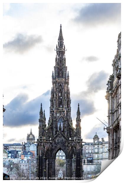 Scott Monument Print by Man And Life