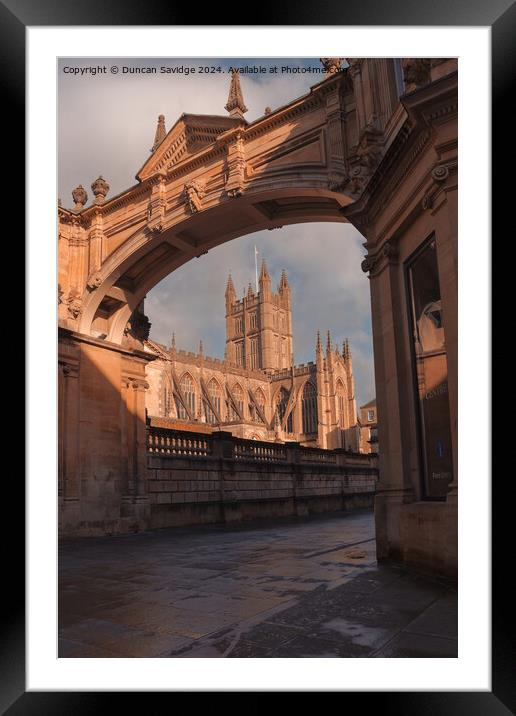 Bath Abbey framed by York Street Archway Framed Mounted Print by Duncan Savidge
